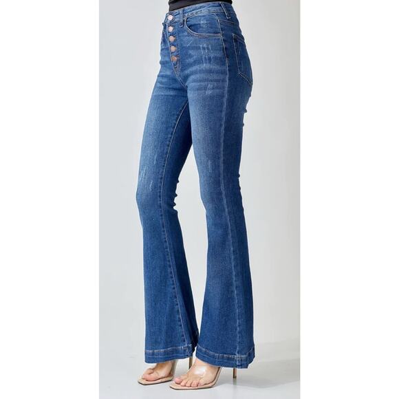RISEN Denim - NEW Risen Los Angeles High Waisted Button Fly Flare Jeans Women’s Size 13/31